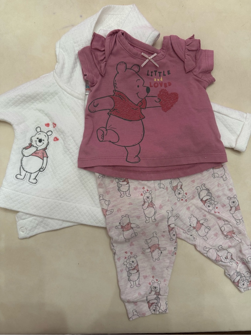 Disney Pink Winnie the Pooh Girls Set with White Jacket